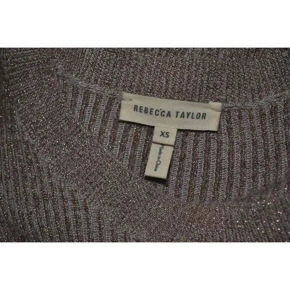 Rebecca Taylor Copper Metallic Wool Alpaca Ribbed Sweater - XS - Picture 4 of 4